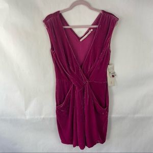 NWT RACHEL Rachel Roy Pink Velvet Dress w/ pockets Size 4